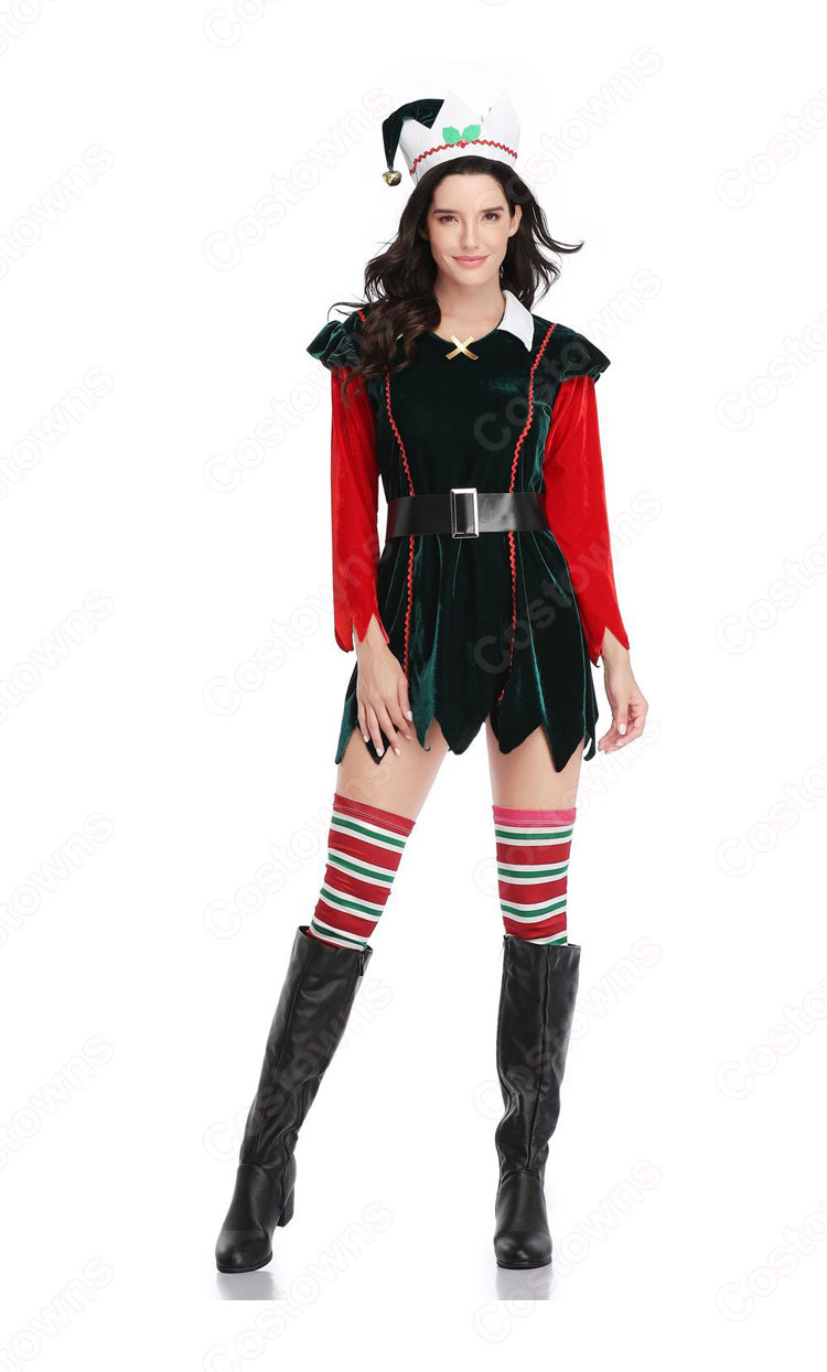 クリスマス エルフ コスプレ衣装 親子スーツ テーマパーティー衣装 大人用 子供用-4