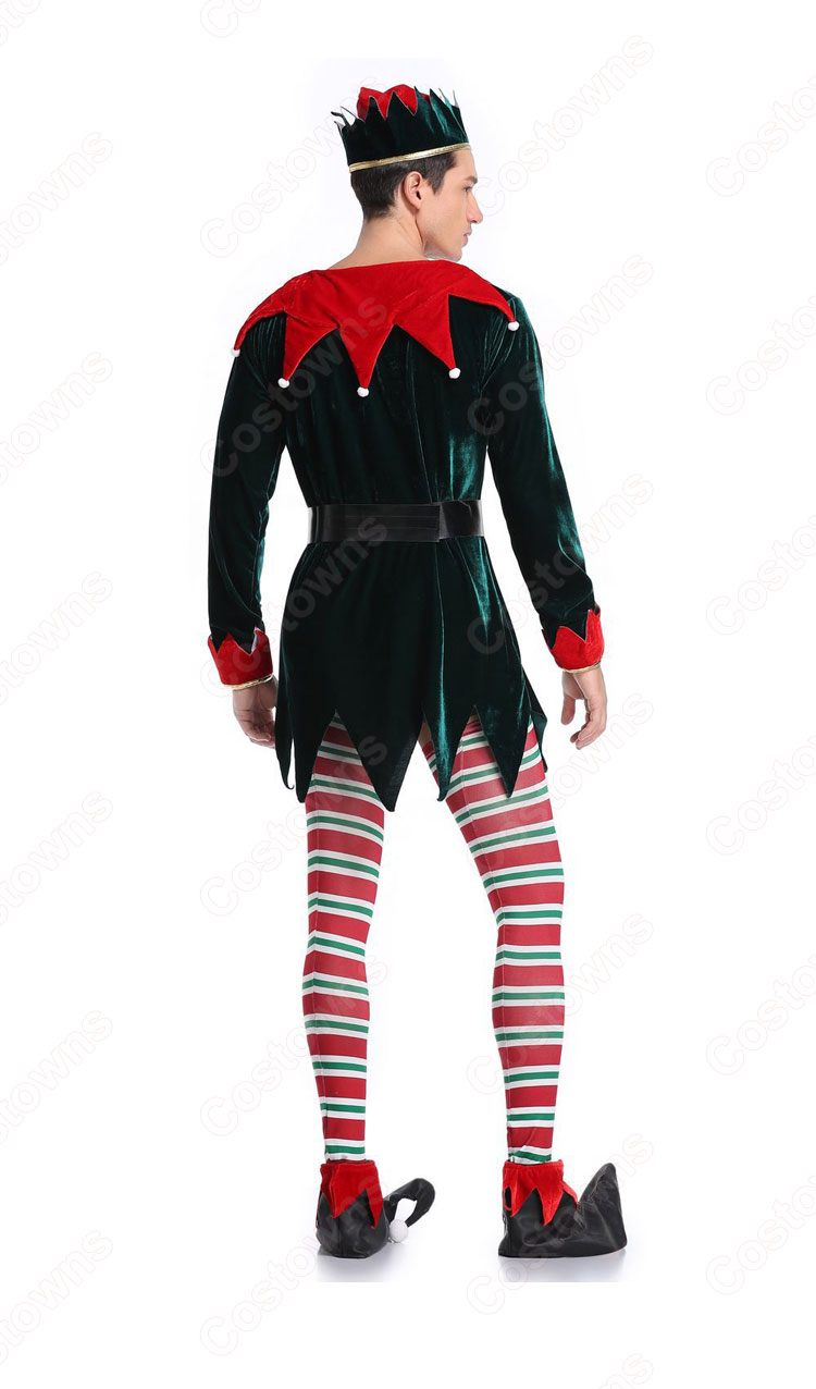 クリスマス エルフ コスプレ衣装 長袖 親子スーツ クリスマス テーマパーティー衣装 大人用 子供用-3