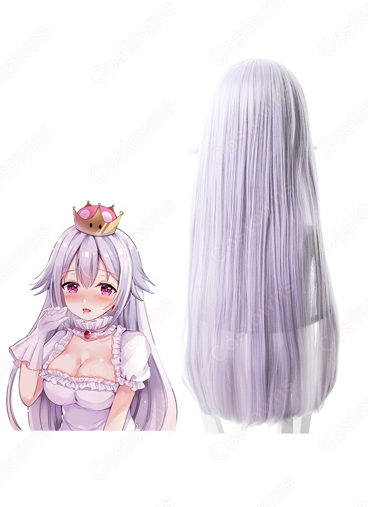 マリオブラザーズ キングテレサ姫 コスプレウィッグ 『スーパーマリオブラザーズ』 淡い紫 耐熱かつら cosplay wig 通販 - Costowns