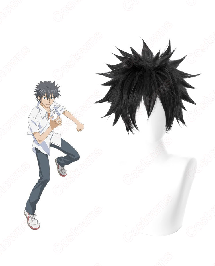 上条当麻（かみじょうとうま） コスプレウィッグ 『とある魔術の禁書目録III』 黒 耐熱かつら cosplay wig 通販-1