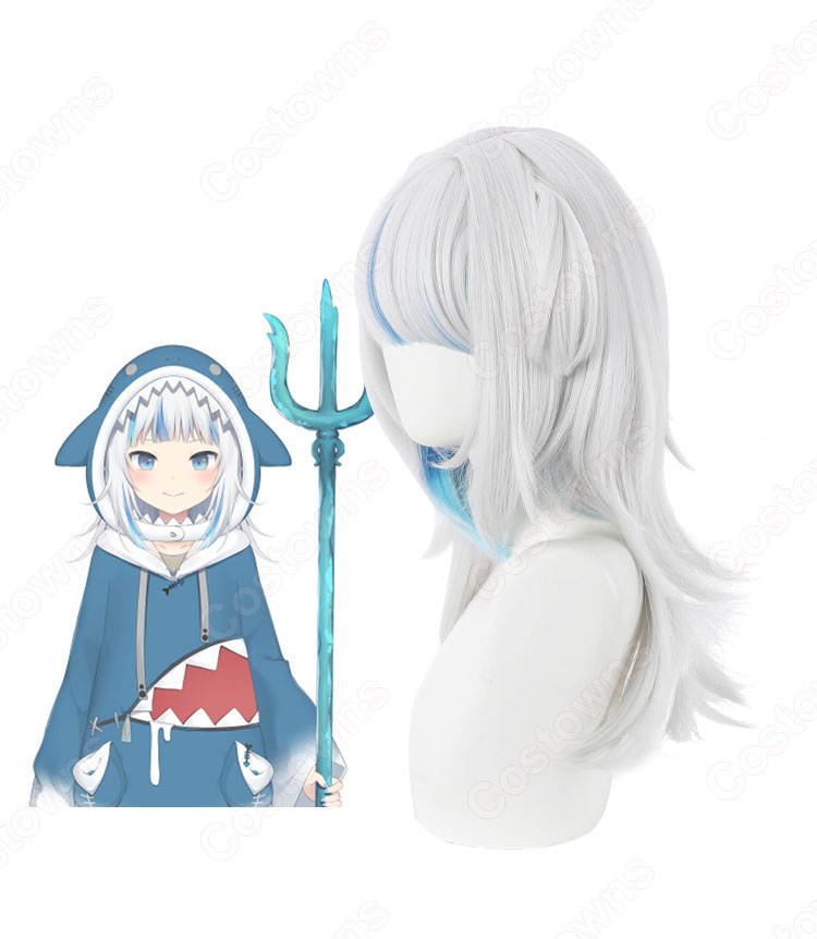 がうる・ぐら（Gawr Gura） コスプレウィッグ サメちゃん 耐熱かつら cosplay wig 通販-4