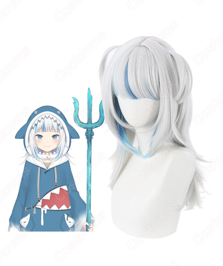 がうる・ぐら（Gawr Gura） コスプレウィッグ サメちゃん 耐熱かつら cosplay wig 通販-3