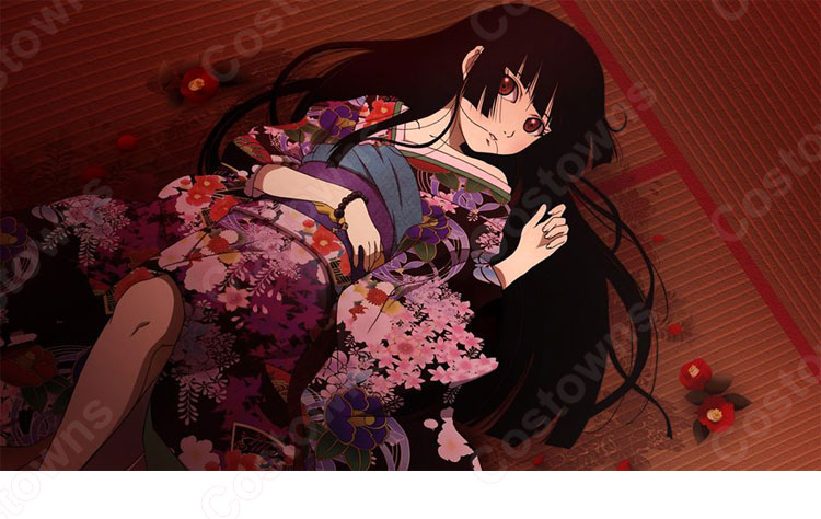 閻魔あい（えんまあい） 二籠 着物 コスプレ衣装 『地獄少女（じごくしょうじょ）』 cosplay 仮装 変装-1