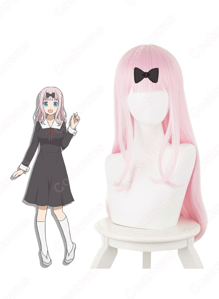 藤原千花(ふじわらちか) コスプレウィッグ 『かぐや様は告らせたい〜天才たちの恋愛頭脳戦〜』 耐熱かつら cosplay wig 通販-1