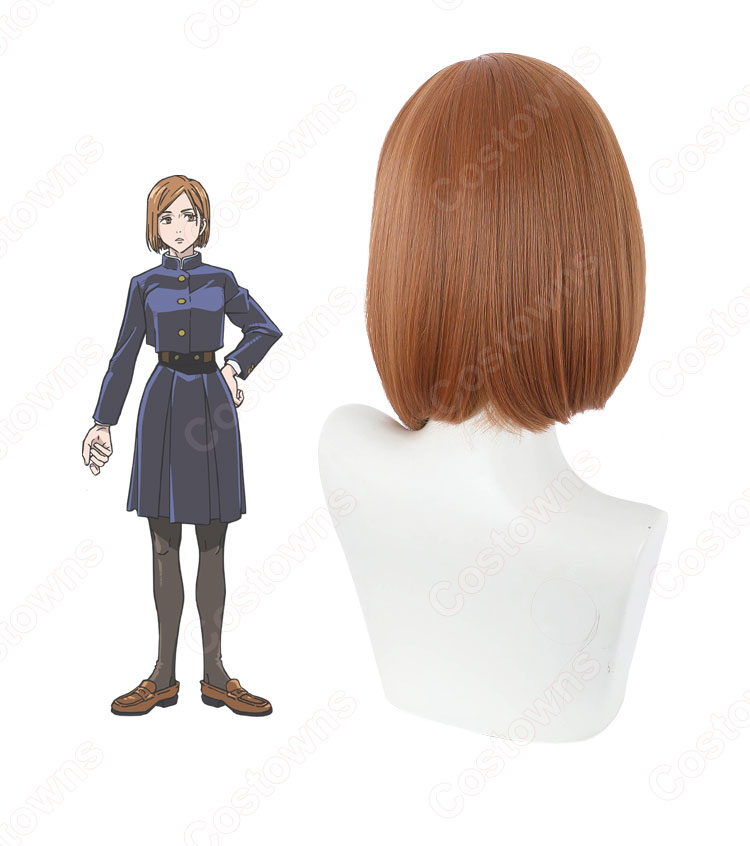 呪術 釘崎野薔薇(くぎさきのばら) コスプレウィッグ 『呪術廻戦(じゅじゅつかいせん)』 耐熱かつら cosplay wig 通販-5