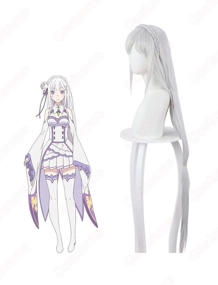 リゼロ エミリア コスプレウィッグ 『Re:ゼロから始める異世界生活（リ・ゼロからはじめるいせかいせいかつ）』 耐熱かつら cosplay wig 通販-3