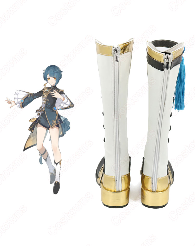 行秋(ゆくあき) コスプレ靴『原神(げんしん)』 コスプレ シューズ/ブーツ コスプレ用 道具 男女兼用-3