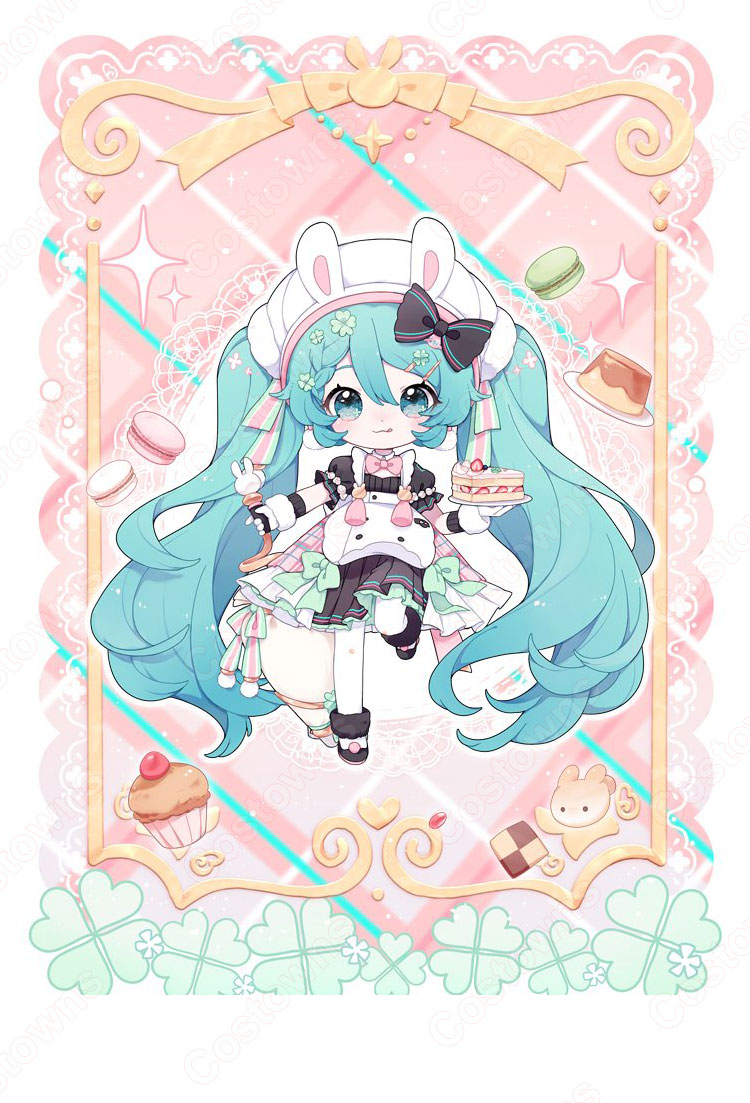 初音ミク（はつね ミク） 魔法少女 パテシエ コスプレ衣装 可愛い メイド服 cosplay 仮装 変装-1