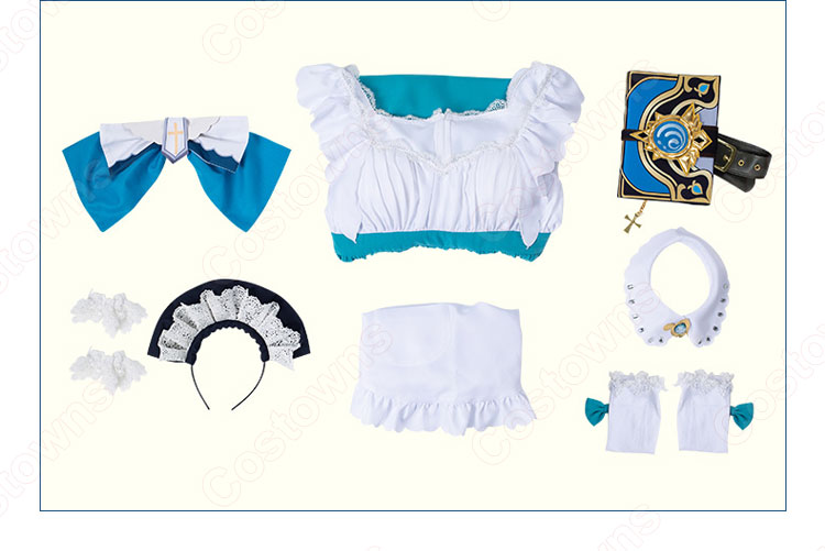 原神 バーバラ・ペイジ メイド服 コスプレ衣装 『原神×SWEETS PARADISE -そよ風の饗宴-』 ワンピース cosplay 仮装 変装-8