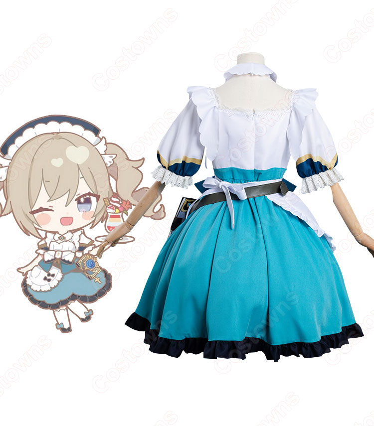 原神 バーバラ・ペイジ メイド服 コスプレ衣装 『原神×SWEETS PARADISE -そよ風の饗宴-』 ワンピース cosplay 仮装 変装-3