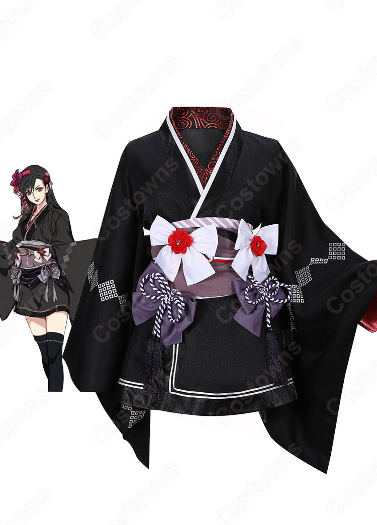 FFVII ティファ・ロックハート(Tifa Lockhart) 着物 コスプレ衣装 『ファイナルファンタジーVII』(ファイナルファンタジーセブン、FINAL FANTASY VII ) cosplay 仮装 変装-1