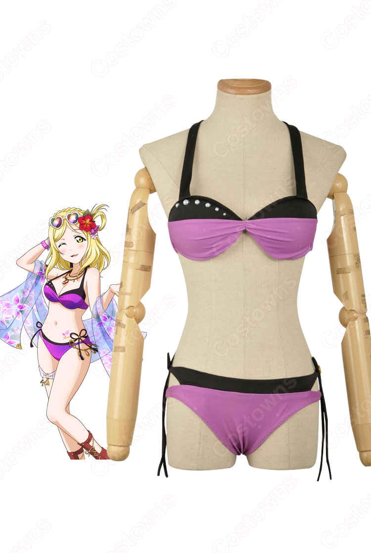 小原鞠莉（おはらまり） ＜水着編 体力勝負どんとこい＞ 覚醒後 コスプレ衣装 『ラブライブ!サンシャイン!!』 ビキニ姿 水着 cosplay 仮装 変装-2