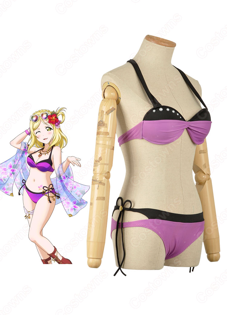 小原鞠莉（おはらまり） ＜水着編 体力勝負どんとこい＞ 覚醒後 コスプレ衣装 『ラブライブ!サンシャイン!!』 ビキニ姿 水着 cosplay 仮装 変装-3