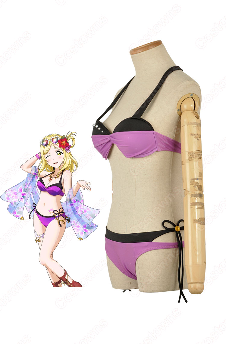 小原鞠莉（おはらまり） ＜水着編 体力勝負どんとこい＞ 覚醒後 コスプレ衣装 『ラブライブ!サンシャイン!!』 ビキニ姿 水着 cosplay 仮装 変装-4