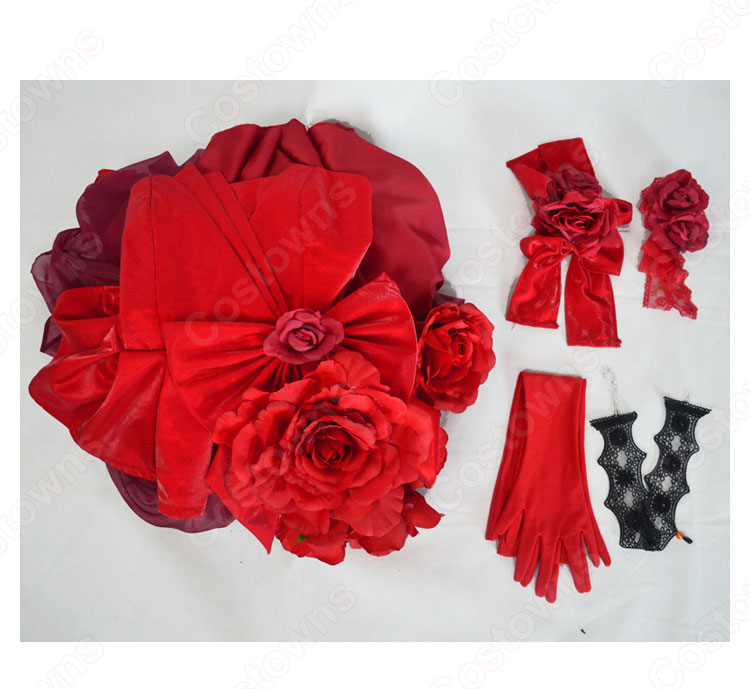 時崎狂三（ときさきくるみ） 赤 ドレス コスプレ衣装 『デート・ア・バレット』 cosplay 仮装 変装-3