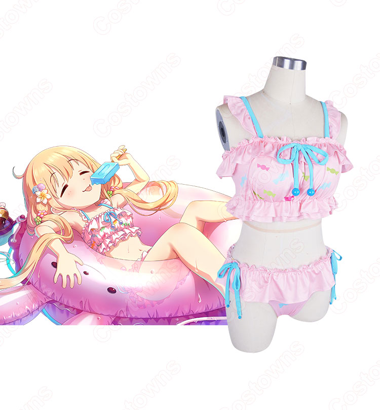双葉杏(ふたばあんず) 夏 水着 コスプレ衣装 『アイドルマスター シンデレラガールズ』 <なまけものフェアリー> cosplay 仮装 変装-3