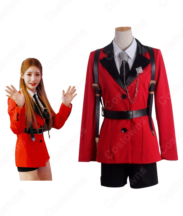 韓国 ANS 「Say My Name」 赤 ジャズダンス衣装 KPOP TV Show アイドルスタイル衣装 ファッション ステージ衣装-2