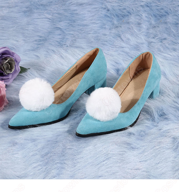 初音ミク（はつねミク） 白うさぎ コスプレ靴 「BiCute Bunnies」 バニーミクさん ハイヒール コスプレ用 道具-1