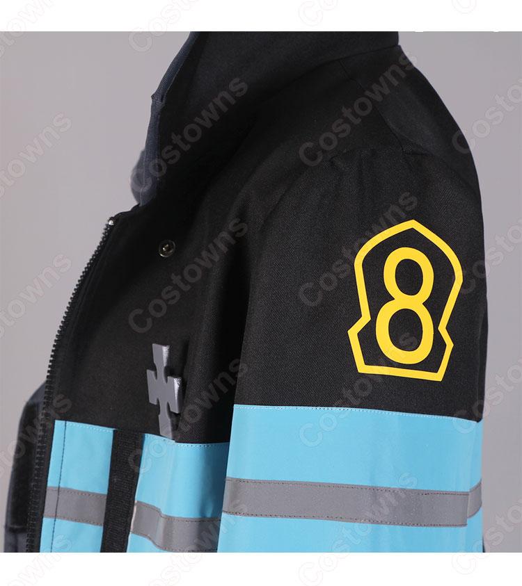 第8特殊消防隊 茉希尾瀬（マキオゼ） 防火服 コスプレ衣装 『炎炎ノ消防隊』（えんえんのしょうぼうたい） cosplay 仮装 変装-5