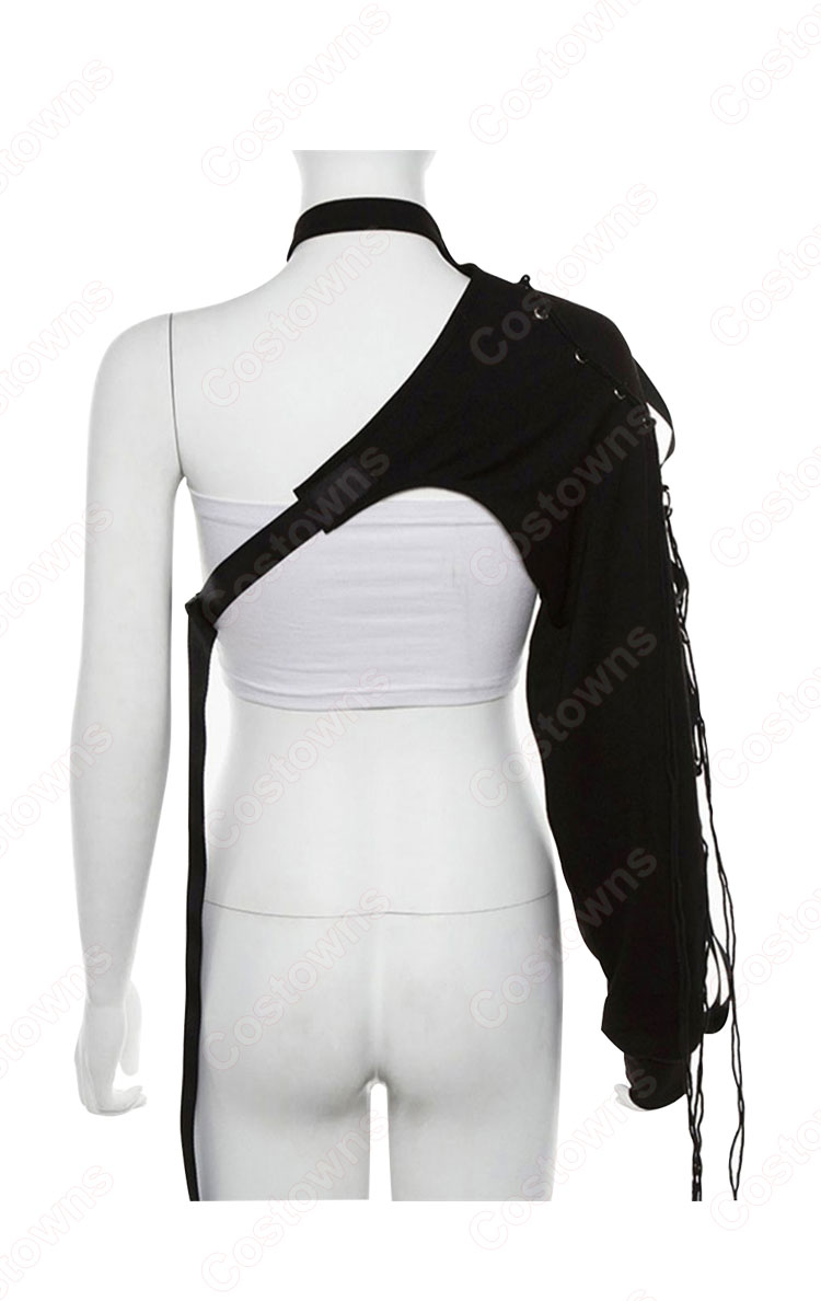 BLACKPINK(ブラックピンク) リサ(LISA) ジャズダンス衣装 韓国ファッション ステージ衣装 ワンアーム アクセサリー-10