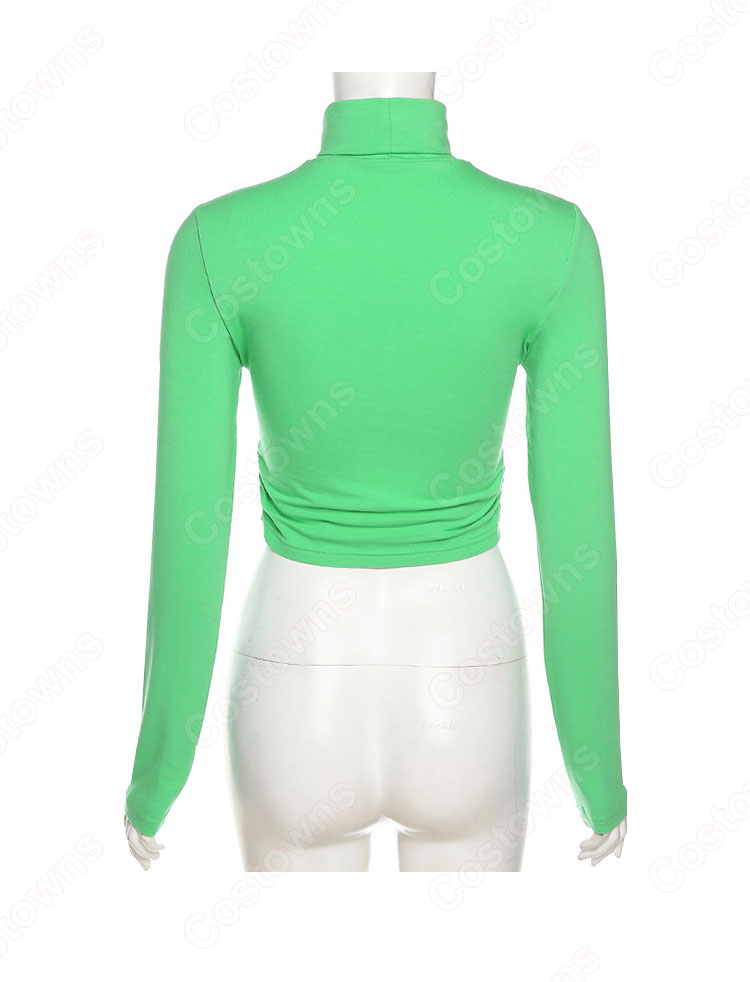 『BLACKPINK 』LISA(リサ) ハイネック トップス ジャズダンス衣装 MONEY MVダンス服 韓国 アイドルスタイル スリム 着痩せ へそ出し ジャズ団体服 人気 ステージ衣装-6