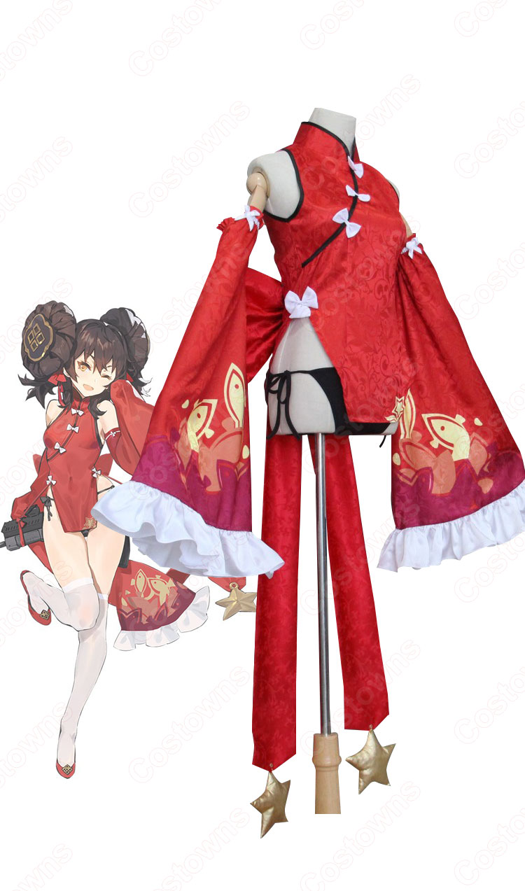 ドルフロ 97式 牡丹魁 赤いチャイナドレス コスプレ衣装 『ドールズフロントライン』 少女前線 アサルトライフル 新春 スキン cosplay 仮装  変装 - Costowns