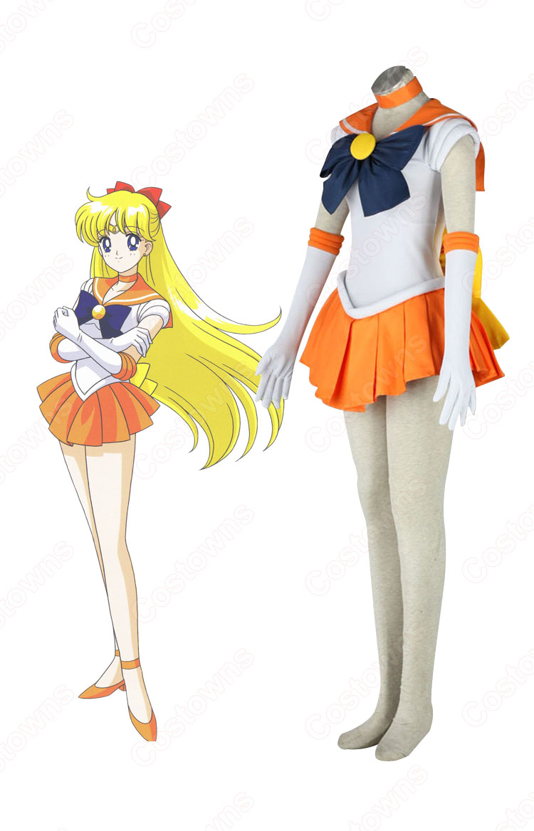 セーラー戦士 愛野美奈子（あいのみなこ） セーラー服 戦闘服 コスプレ衣装 『美少女戦士セーラームーン』（びしょうじょせんしセーラームーン） セーラーヴィーナス 子供用 大人用 cosplay 仮装 変装-2