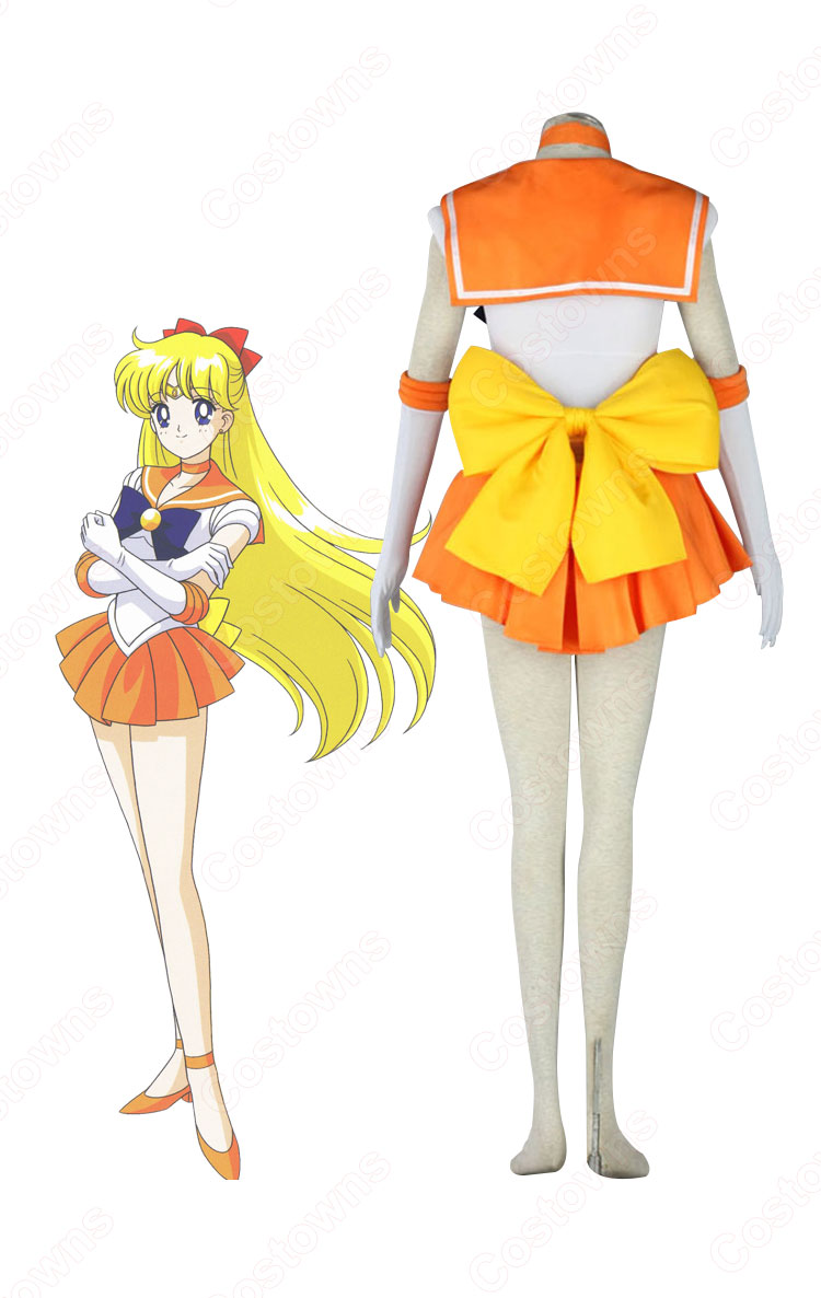 セーラー戦士 愛野美奈子（あいのみなこ） セーラー服 戦闘服 コスプレ衣装 『美少女戦士セーラームーン』（びしょうじょせんしセーラームーン） セーラーヴィーナス 子供用 大人用 cosplay 仮装 変装-4