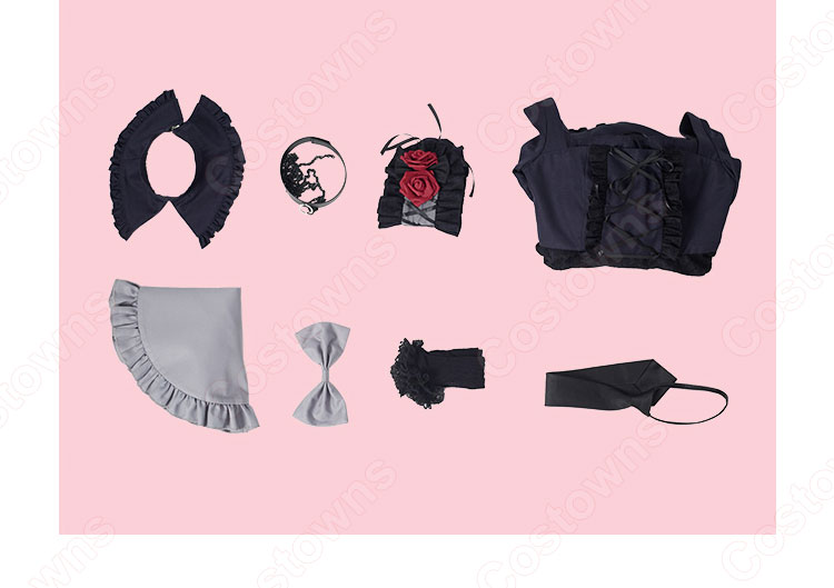 着せ恋 喜多川海夢(きたがわまりん) 黒江雫コスプレ かわいい 黒 メイド服 コスプレ衣装 『その着せ替え人形は恋をする』(そのビスク・ドールはこいをする) cosplay 仮装 変装-7