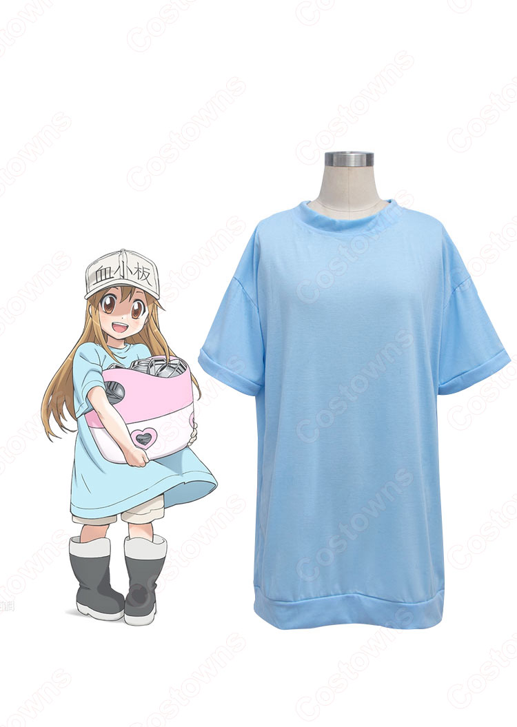 血小板(けっしょうばん) コスプレ衣装 『はたらく細胞』(はたらくさいぼう) Tシャツ ショートパンツ cosplay 仮装 変装-1