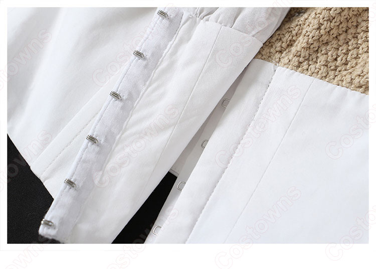 JISOO(ジス) 重ね着風 演出服 Knowing Bros 学園風 おしゃれ 衣装『BLACKPINK』ステージ衣装 韓国 アイドル 衣装 可愛い 仮装 団体服 人気 韓流グッズ 着痩せ 白シャツ プリーツスカート 2点セット-12