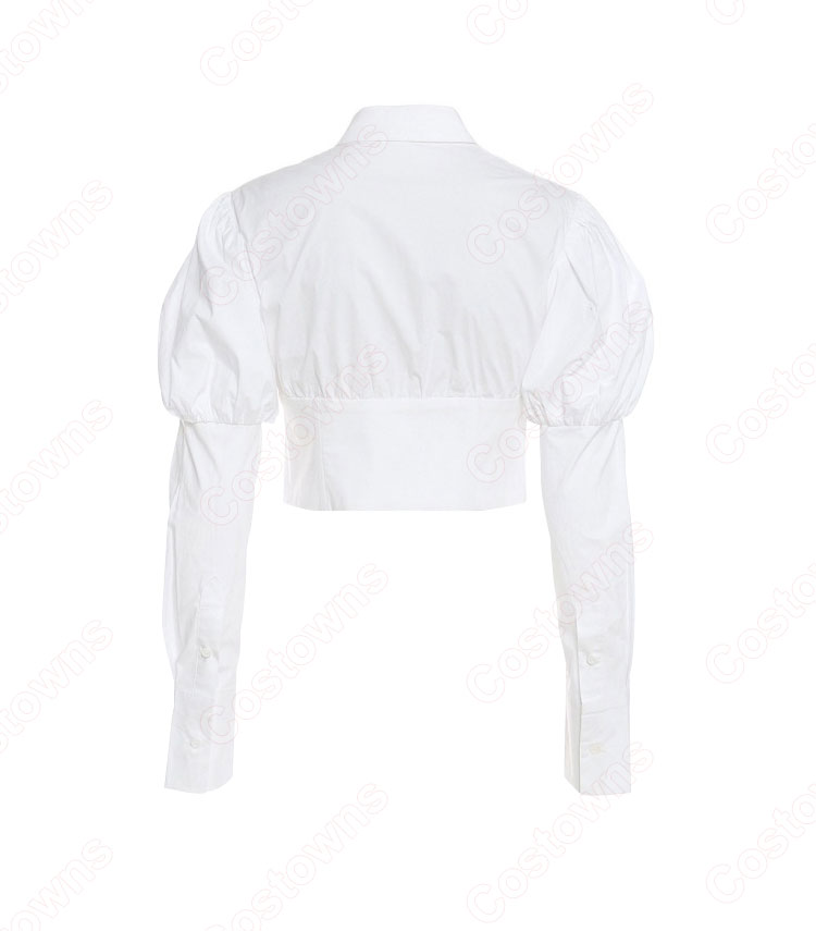 JISOO(ジス) 重ね着風 演出服 Knowing Bros 学園風 おしゃれ 衣装『BLACKPINK』ステージ衣装 韓国 アイドル 衣装 可愛い 仮装 団体服 人気 韓流グッズ 着痩せ 白シャツ プリーツスカート 2点セット-5