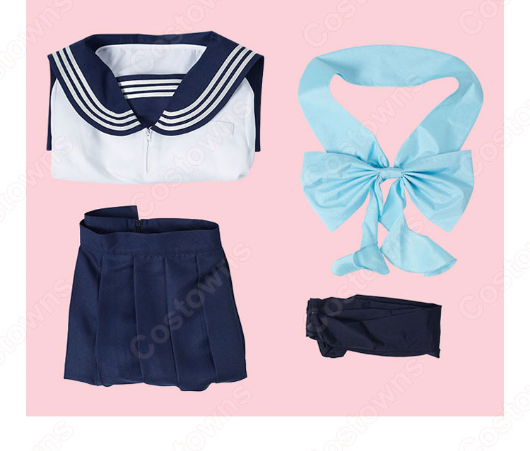 明日ちゃんのセーラー服 コスプレ衣装 明日小路(あけびこみち) 制服 cosplay 仮装 変装-6