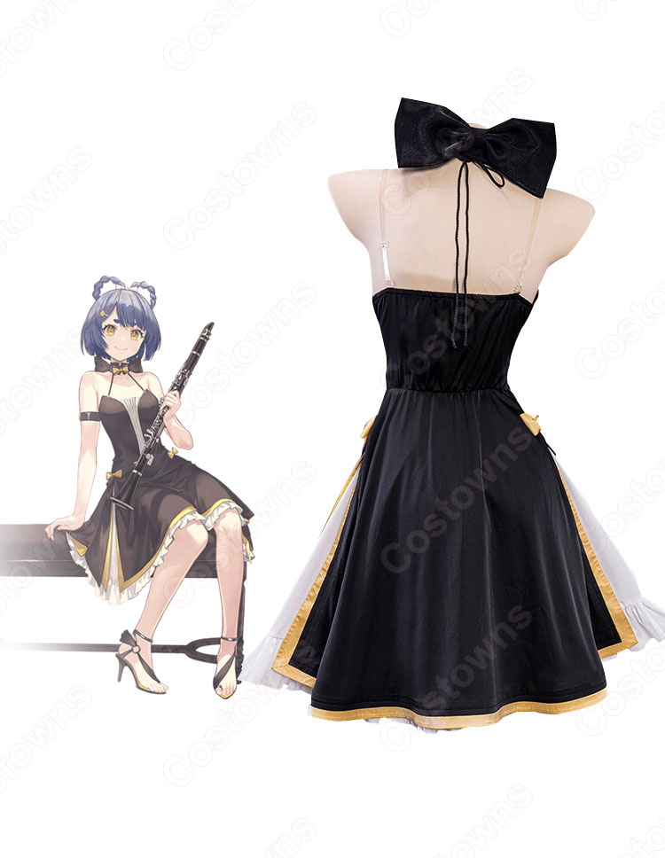 原神(げんしん) コンサート 香菱(シャンリン) コスプレ衣装 「GENSHIN CONCERT 2021『Melodies of an Endless Journey』」 黒ワンピース cosplay 仮装 変装-4