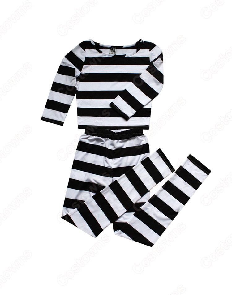 緑川花(みどりかわはな) 白木芽衣子(しらきめいこ) 女囚人服 コスプレ衣装『監獄学園』(プリズンスクール) cosplay 仮装 変装-4