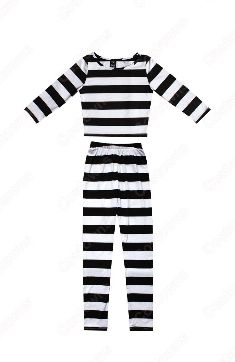 緑川花(みどりかわはな) 白木芽衣子(しらきめいこ) 女囚人服 コスプレ衣装『監獄学園』(プリズンスクール) cosplay 仮装 変装-3