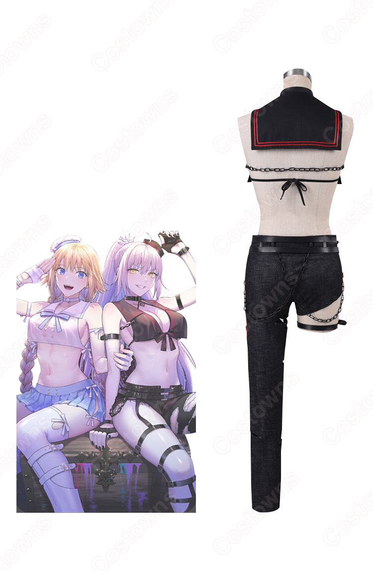 FGO ジャンヌ・ダルク〔オルタ〕 ミステリー・トレジャー セーラー服 コスプレ衣装 『Fate/Grand Order 』 『虚数大海戦イマジナリ・スクランブル ~ノーチラス浮上せよ~』 概念礼装 cosplay 仮装 変装-4
