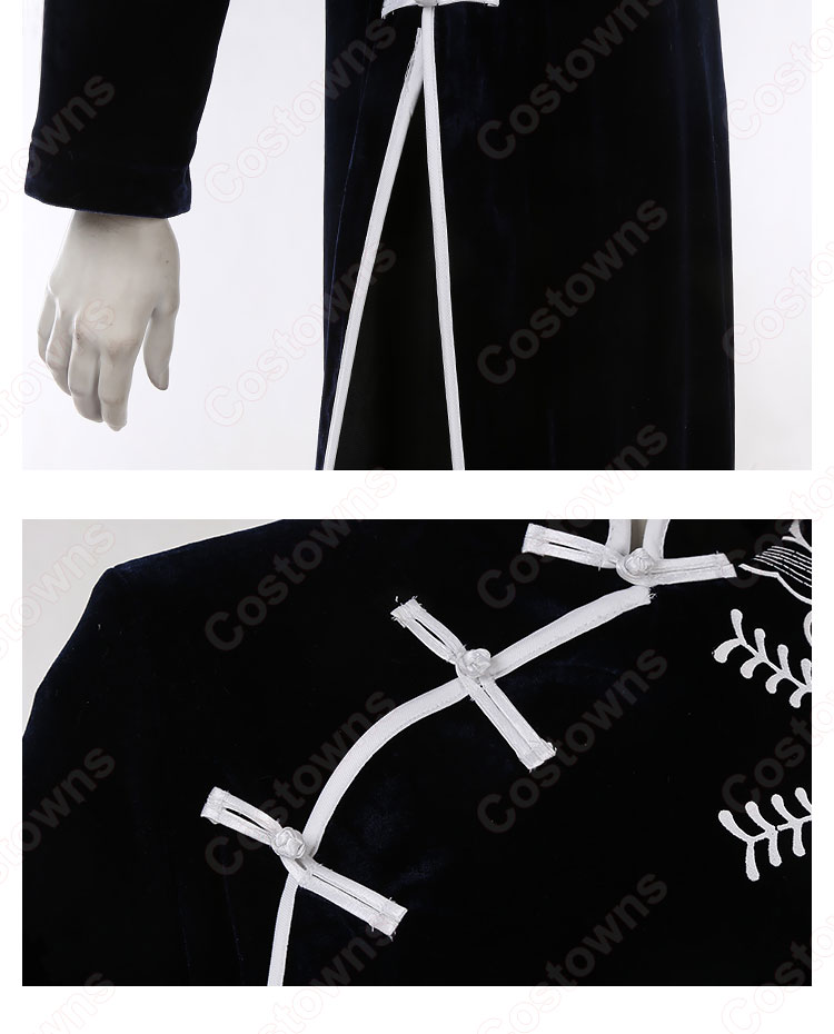 呪術 五条悟(ごじょうさとる) カンフー チャイナ服 コスプレ衣装 『呪術廻戦』(じゅじゅつかいせん) cosplay 仮装 変装-6