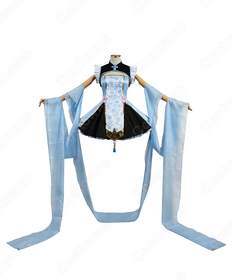 リゼロ レム 中華風ロリータ(Qilolita・チィロリータ) ドレス コスプレ衣装 『Re:ゼロから始める異世界生活』(リ・ゼロからはじめるいせかいせいかつ) チャイナドレス cosplay 仮装 変装-1