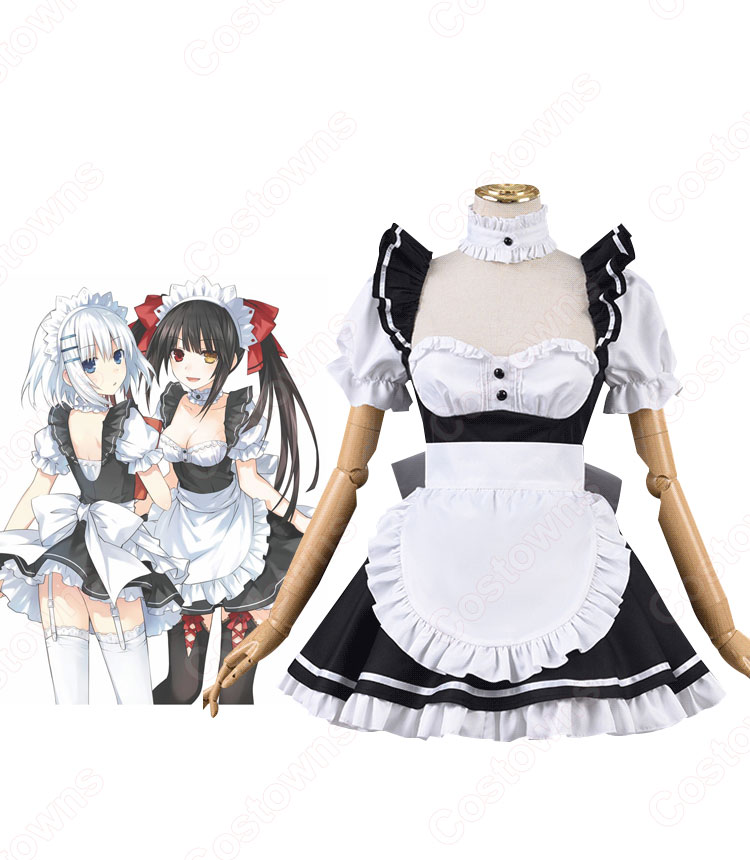 デアラ 時崎狂三(ときさきくるみ) メイド服 コスプレ衣装 『デート・ア・ライブ』 可愛い メイド変装 cosplay 仮装-1