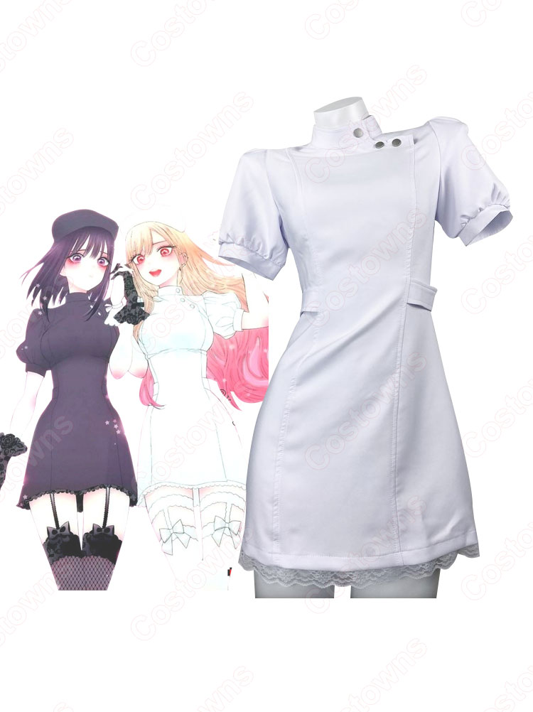 着せ恋 喜多川海夢（きたがわまりん） 黒江雫 黒 白 ナース服 コスプレ衣装『その着せ替え人形は恋をする』（そのビスク・ドールはこいをする）  cosplay 仮装 変装 - Costowns