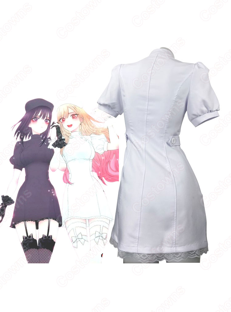 着せ恋 喜多川海夢（きたがわまりん） 黒江雫 黒 白 ナース服 コスプレ衣装『その着せ替え人形は恋をする』（そのビスク・ドールはこいをする）  cosplay 仮装 変装 - Costowns