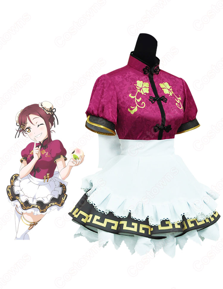 【ありす】Aqours 桜内梨子 スクフェス  チャイナ覚醒前 コスプレ 桜内梨子（さくらうちりこ）チャイナドレス編 中華街