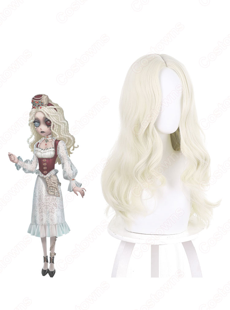 セット済みウィッグ　第五人格　IdentityV　真理の下　ホワイト　コスプレ IdentityV 第五人格 探鉱者 真理之下 燦然たる孤狼 7周年ウィッグ