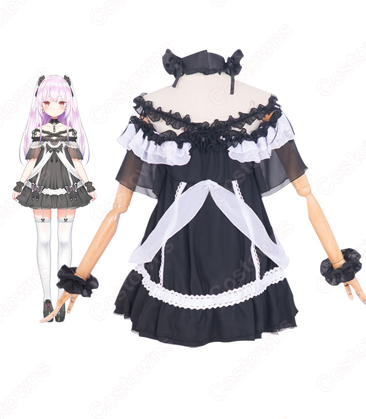VTuber 潤羽るしあ(うるはるしあ)ゴスロリ衣装 コスプレ衣装 hololive(ホロライブ) 3期生 バーチャルYouTuber バーチャルアイドル るーちゃん cosplay 仮装 変装-4