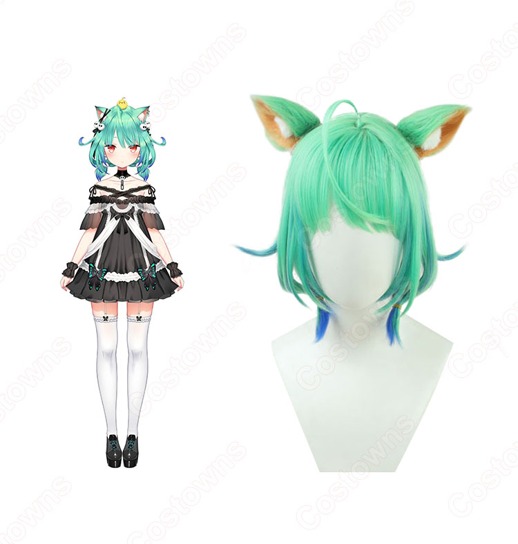 VTuber 潤羽るしあ（うるはるしあ） コスプレウィッグ hololive（ホロライブ） 3期生 バーチャルYouTuber バーチャルアイドル るーちゃん 耐熱かつら cosplay wig 通販-5