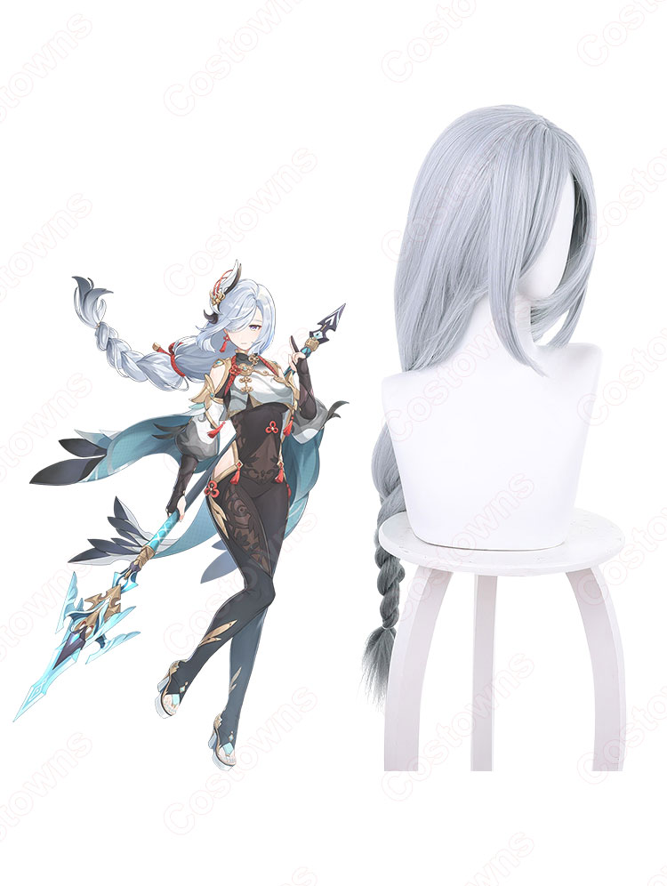 申鶴(シンカク) コスプレウィッグ 『原神』(げんしん) 留雲借風真君の弟子 孤辰悲哀 耐熱かつら cosplay wig 通販-3