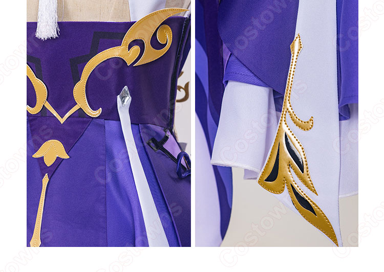 刻晴(コクセイ) コスプレ衣装 ゲーム 『原神』(げんしん) 璃月七星・玉衡(ユーヘン) cosplay 仮装 変装-9