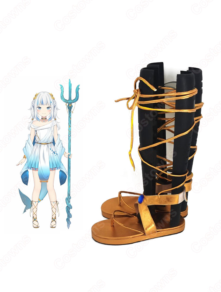 VTuber がうる・ぐら コスプレ靴 1期生 「HoloMyth」 サメちゃん コスプレ シューズ コスプレ用 道具 男女兼用-2
