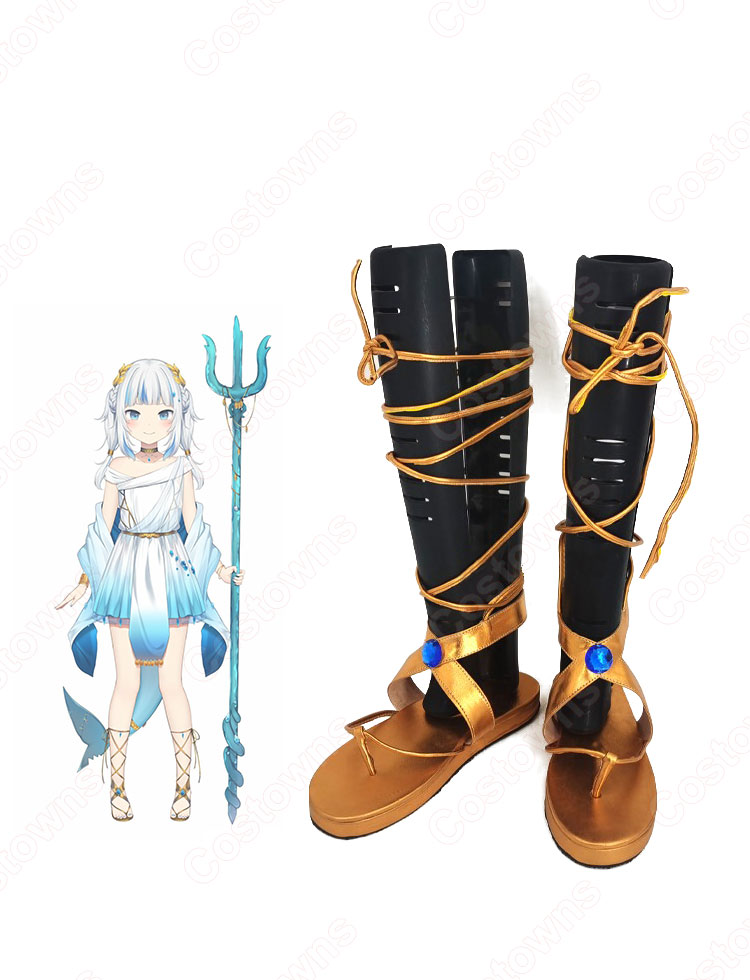 VTuber がうる・ぐら コスプレ靴 1期生 「HoloMyth」 サメちゃん コスプレ シューズ コスプレ用 道具 男女兼用-1